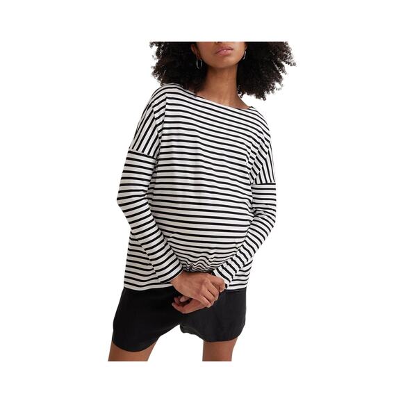 Hatch The Perfect Black Viscose Long Sleeve Tee Size 2 - Picture 1 of 4